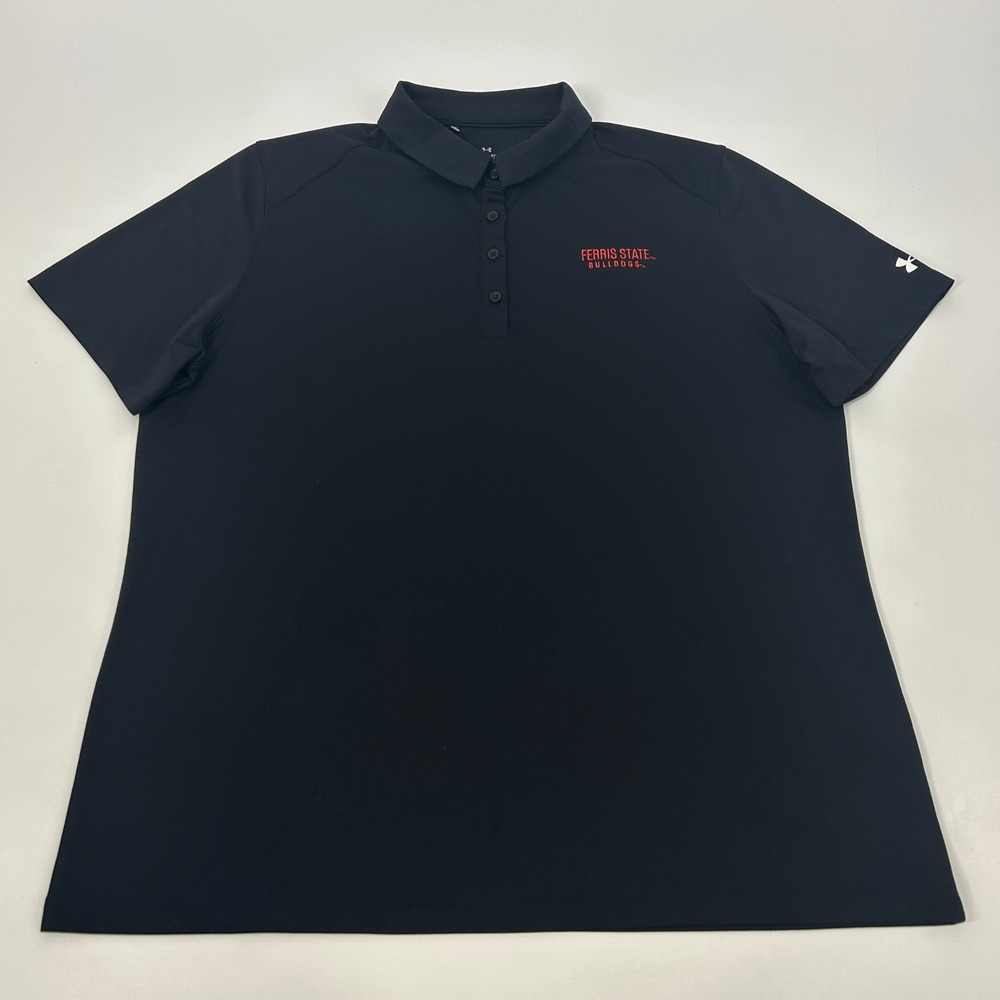 Ferris State Bulldogs Polo Shirt Women XL Black Under Armour UPF 50 NEW‎